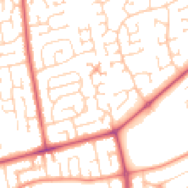 Daytime road noise heatmap for YO16 7HU