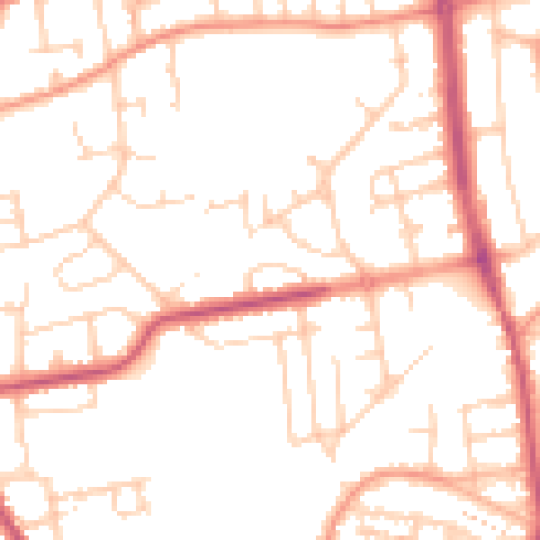 Daytime road noise heatmap for YO16 7JG