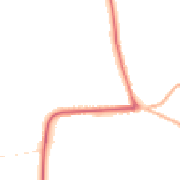 Night-time road noise heatmap for YO16 7PL