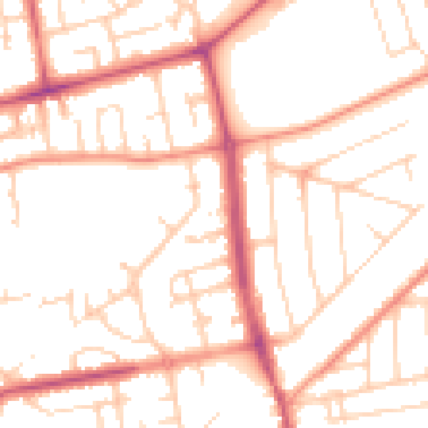 Daytime road noise heatmap for YO16 7TA