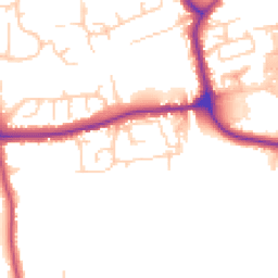 Daytime road noise heatmap for YO21 1NS