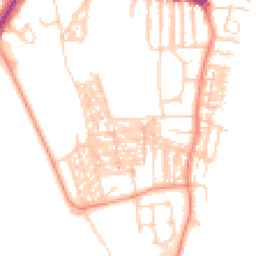 Daytime road noise heatmap for YO23 1EB