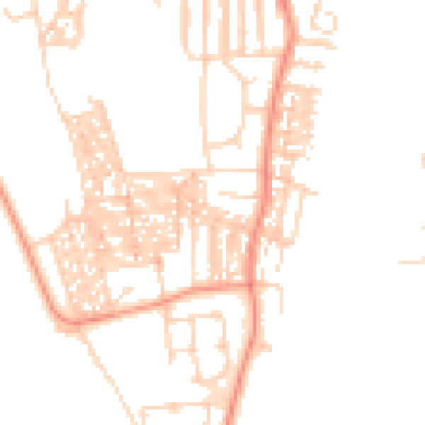 Daytime road noise heatmap for YO23 1HR