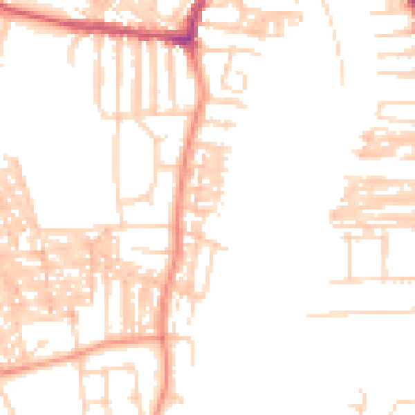Daytime road noise heatmap for YO23 1LE