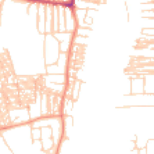 Daytime road noise heatmap for YO23 1LS
