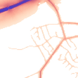 Daytime road noise heatmap for YO23 2QZ