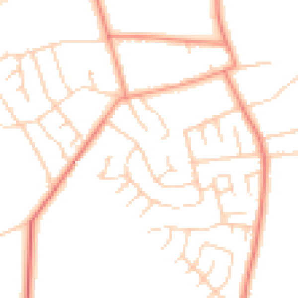 Daytime road noise heatmap for YO23 2RG