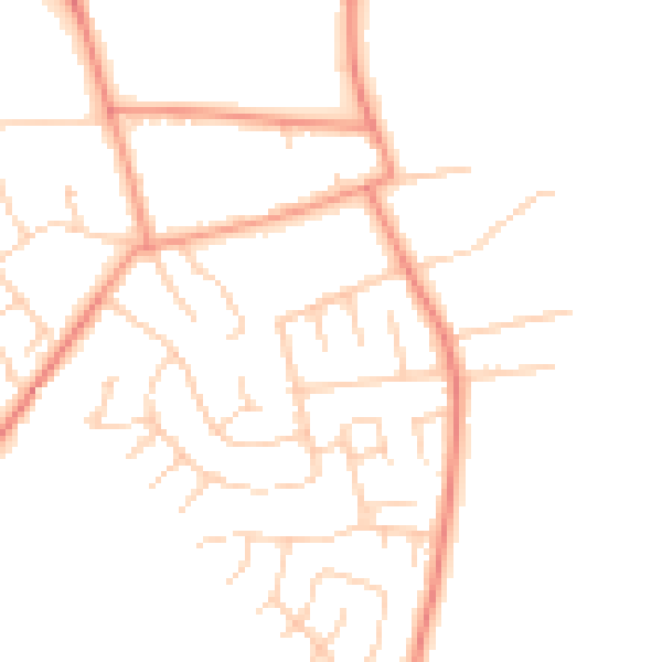 Daytime road noise heatmap for YO23 2SW