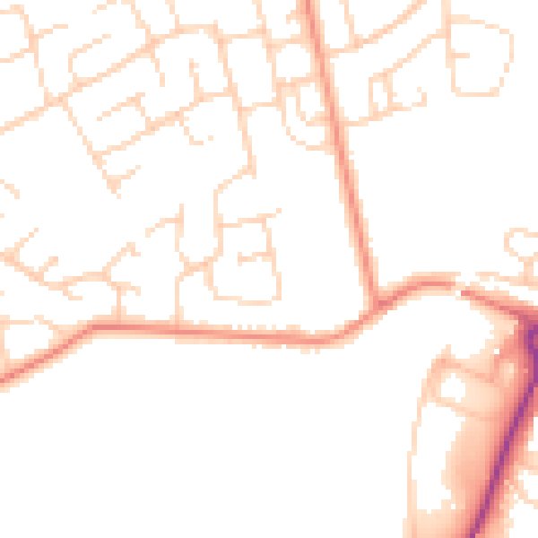 Daytime road noise heatmap for YO24 2RL