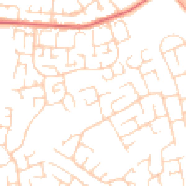 Daytime road noise heatmap for YO24 2SW