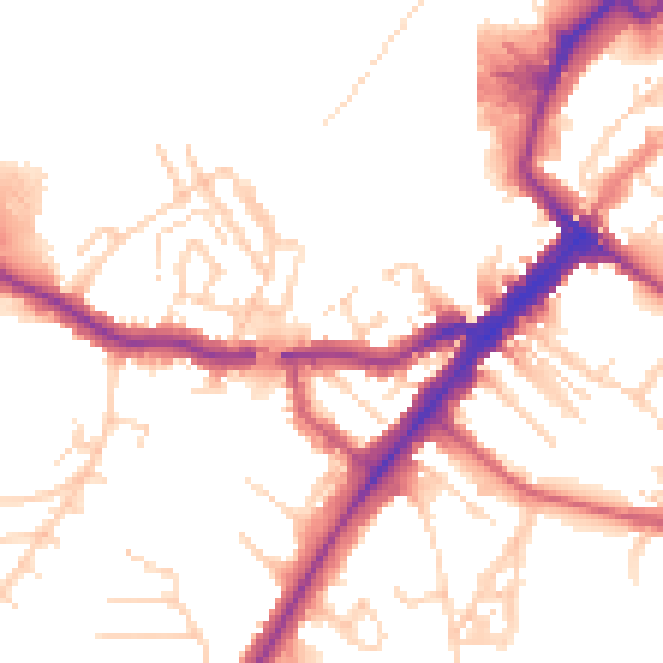 Daytime road noise heatmap for YO24 4BU