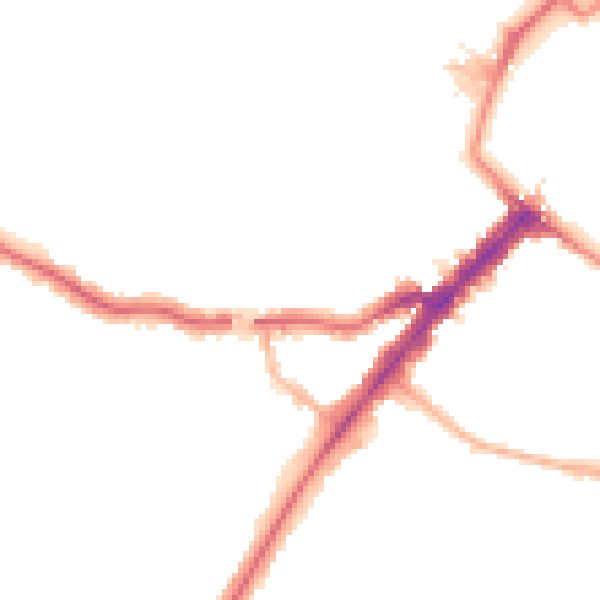 Night-time road noise heatmap for YO24 4BU