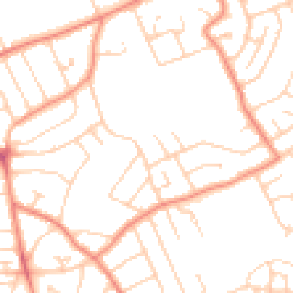 Daytime road noise heatmap for YO31 0LE