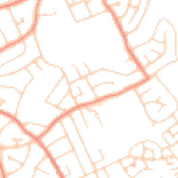 Daytime road noise heatmap for YO31 0LS