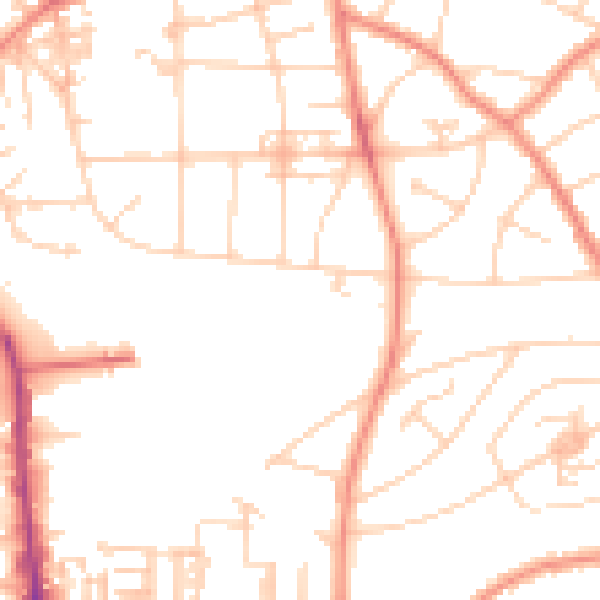 Daytime road noise heatmap for YO31 0UE