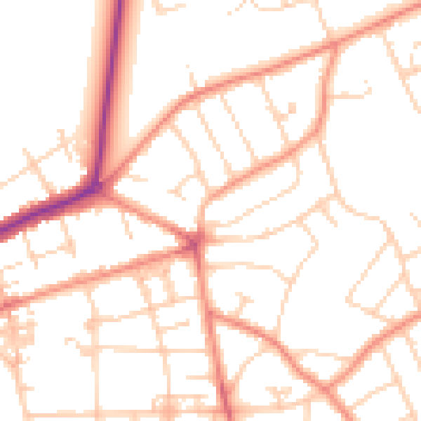 Daytime road noise heatmap for YO31 1DQ