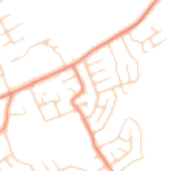 Daytime road noise heatmap for YO31 1EZ