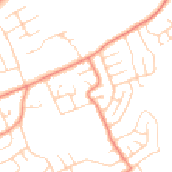 Daytime road noise heatmap for YO31 1HD