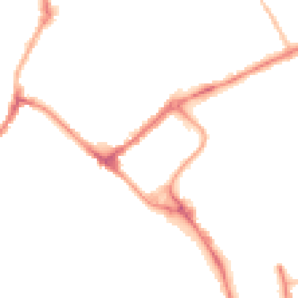 Night-time road noise heatmap for YO31 7NR