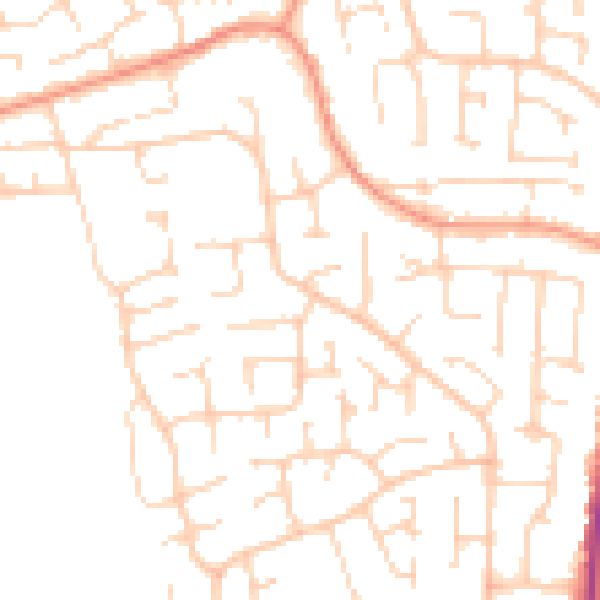 Daytime road noise heatmap for YO32 2DB
