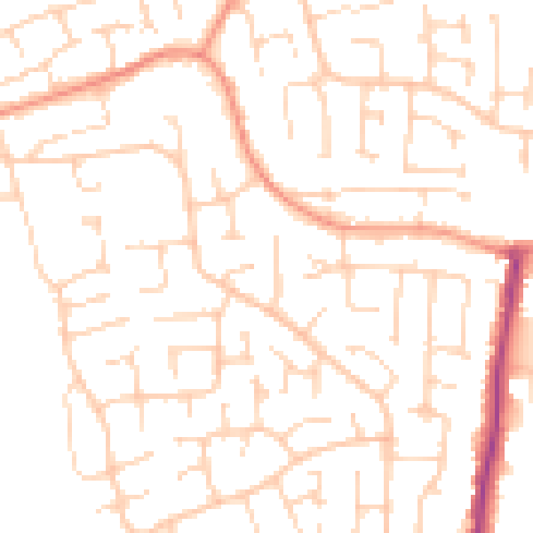 Daytime road noise heatmap for YO32 2FG
