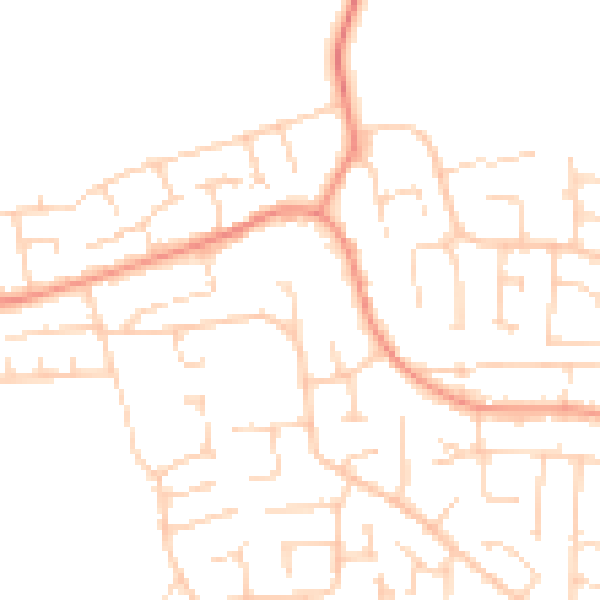 Daytime road noise heatmap for YO32 2FN