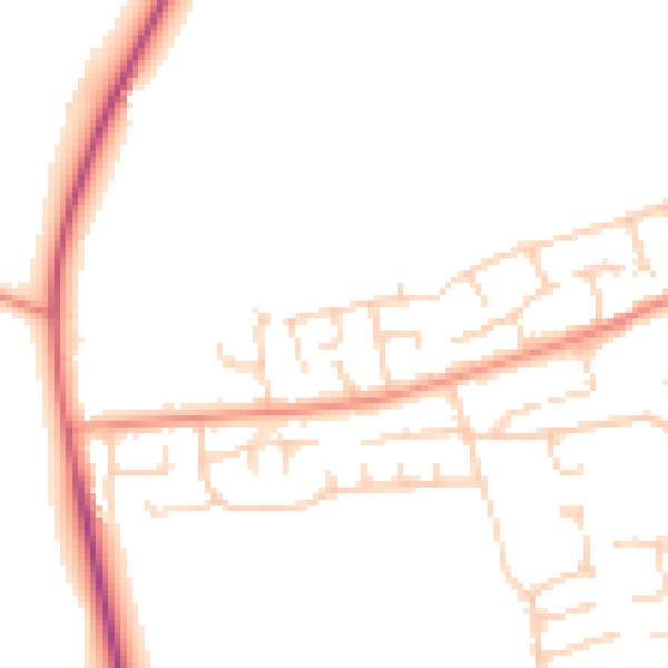 Daytime road noise heatmap for YO32 2FQ
