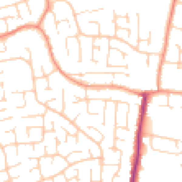 Daytime road noise heatmap for YO32 2HY