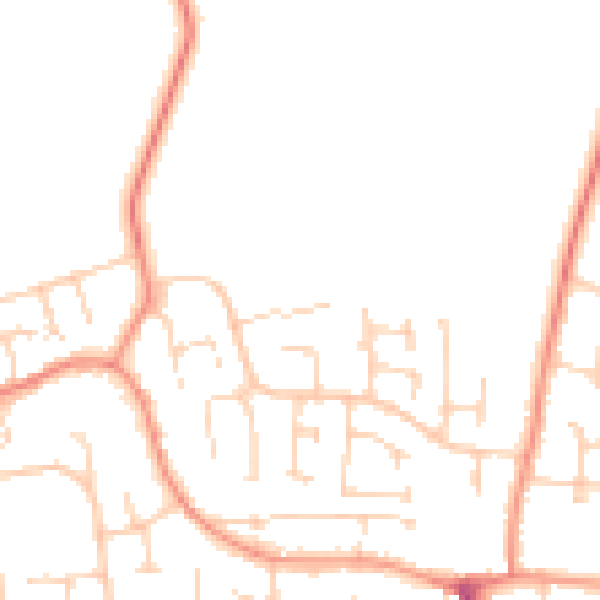 Daytime road noise heatmap for YO32 3ZS