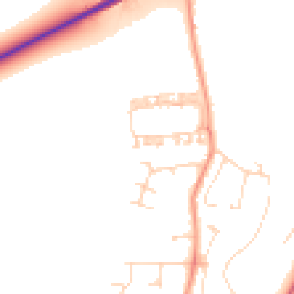 Daytime road noise heatmap for YO32 4DL