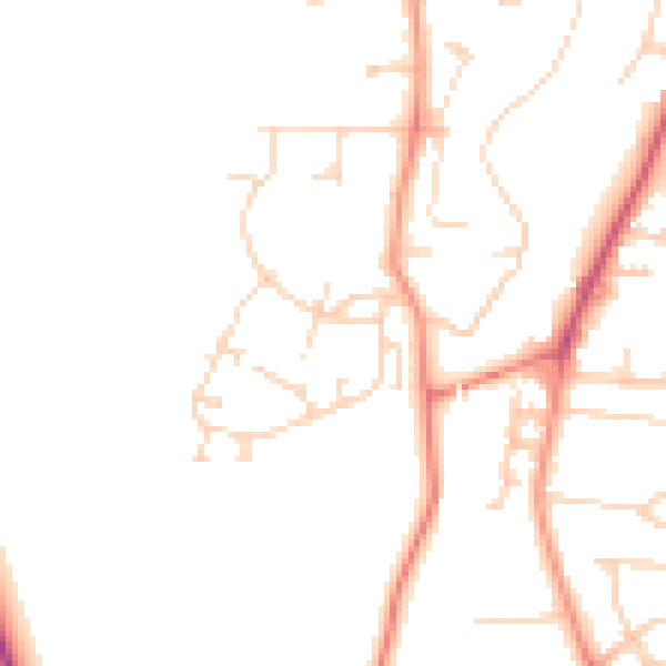 Daytime road noise heatmap for YO32 4TY