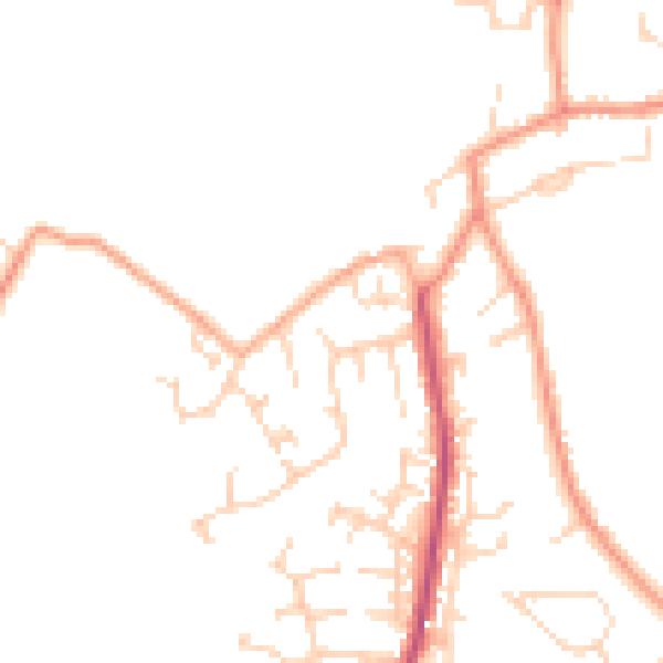 Daytime road noise heatmap for YO32 5RH