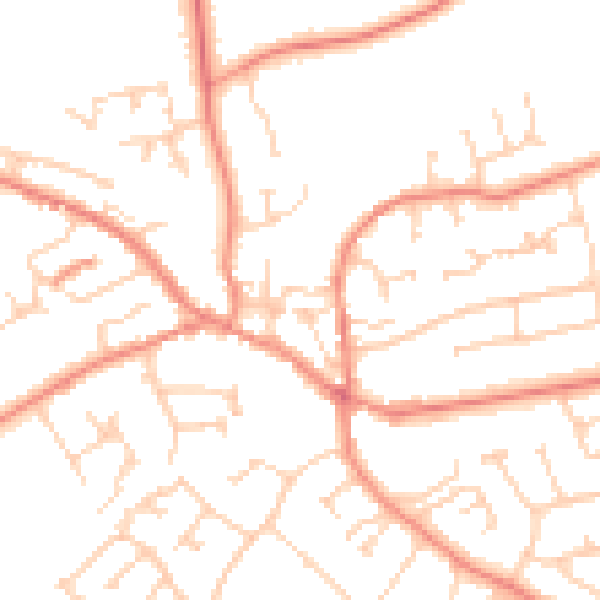 Daytime road noise heatmap for YO43 3AU