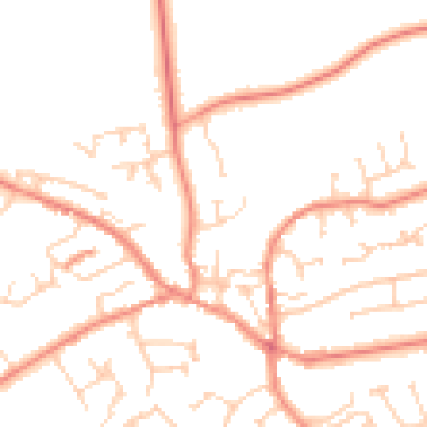 Daytime road noise heatmap for YO43 3BB
