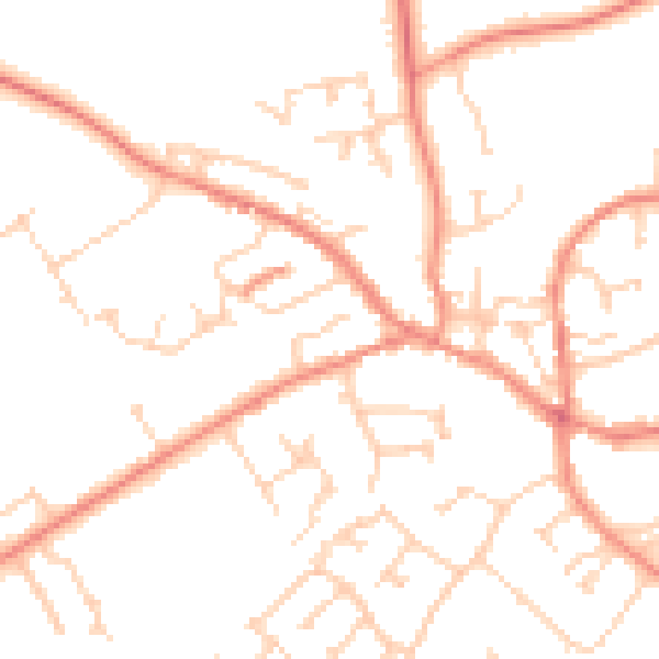 Daytime road noise heatmap for YO43 3FH
