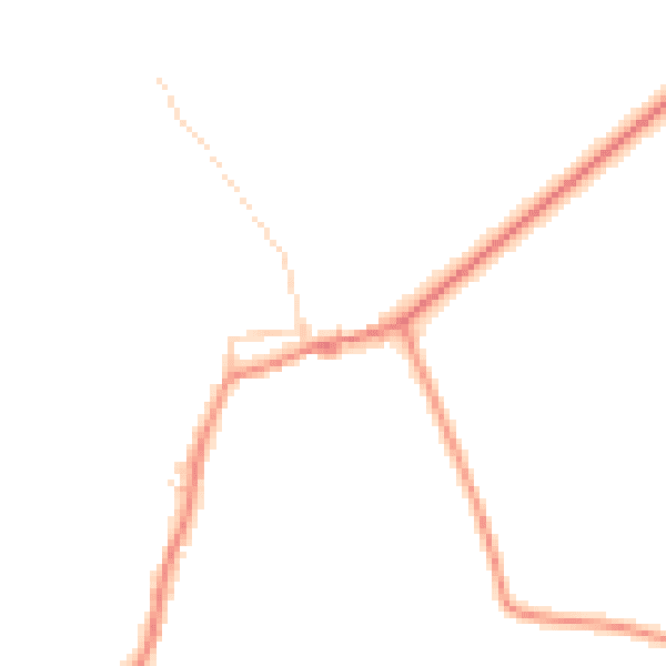 Daytime road noise heatmap for YO43 3JA