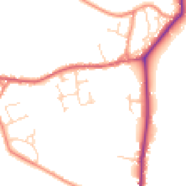 Daytime road noise heatmap for YO43 4DJ