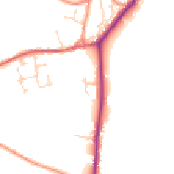 Daytime road noise heatmap for YO43 4EF