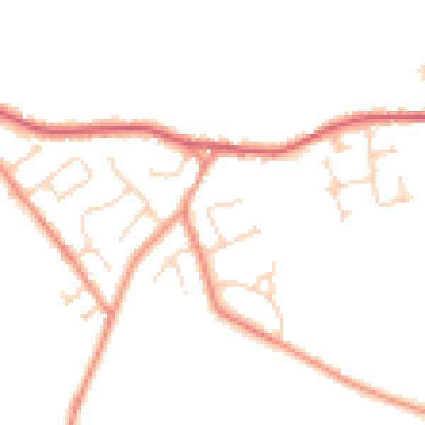 Daytime road noise heatmap for YO43 4EG