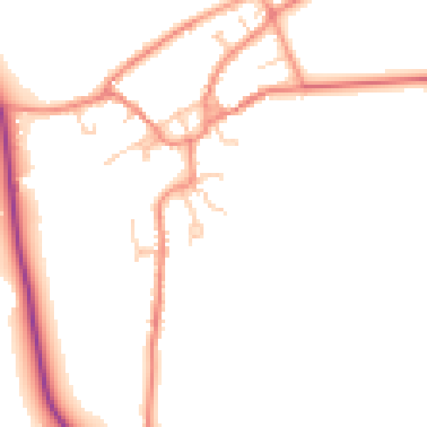 Daytime road noise heatmap for YO43 4RR