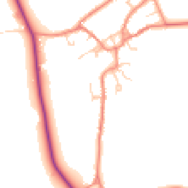 Daytime road noise heatmap for YO43 4TB