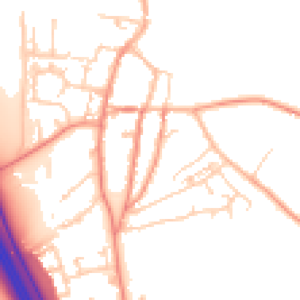 Daytime road noise heatmap for YO51 9BA