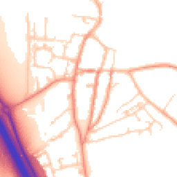 Daytime road noise heatmap for YO51 9NU