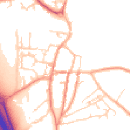 Daytime road noise heatmap for YO51 9PG