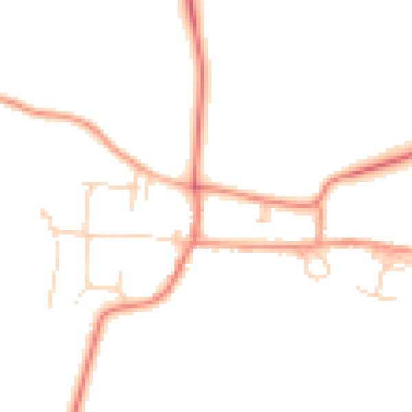 Daytime road noise heatmap for YO60 6QU