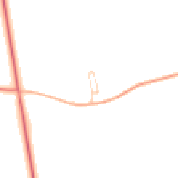 Daytime road noise heatmap for YO60 7DD