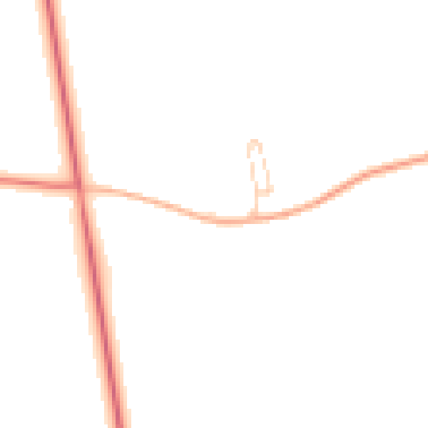 Daytime road noise heatmap for YO60 7DE