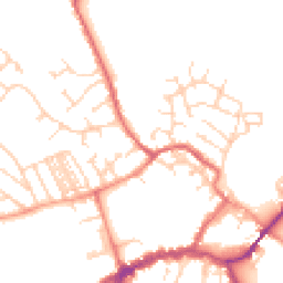 Daytime road noise heatmap for YO8 3LL