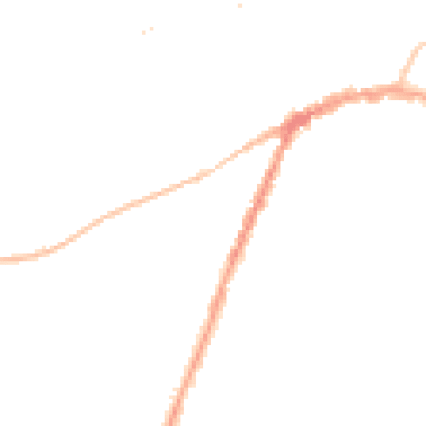 Night-time road noise heatmap for YO8 4AY