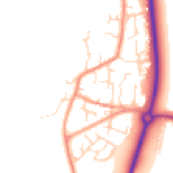 Daytime road noise heatmap for YO8 5LL